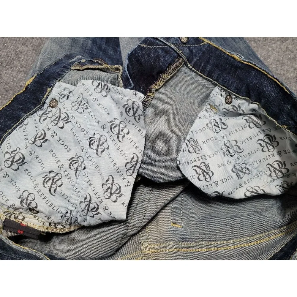 Rock & Republic Berlin Jeans‎ Womens 8 M Blue Denim Stretch Denim